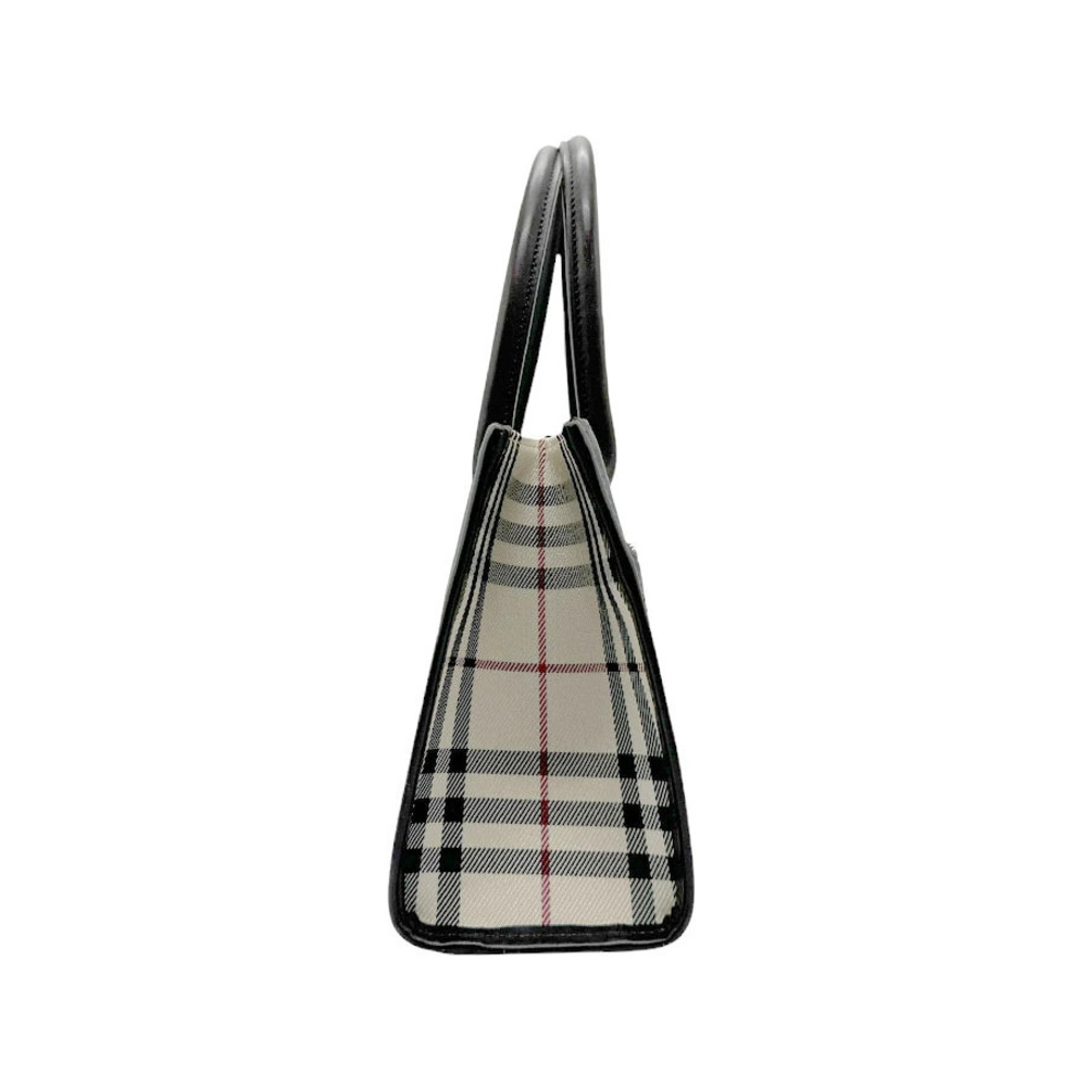 Burberry leather beige canvas brown handbag